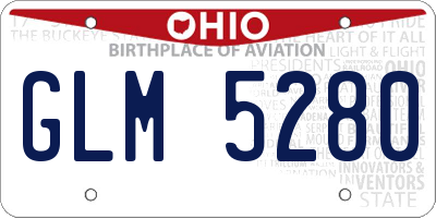 OH license plate GLM5280