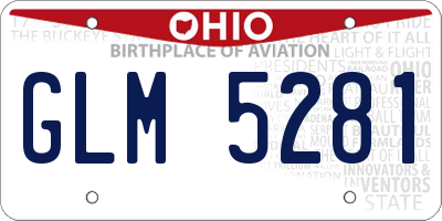 OH license plate GLM5281