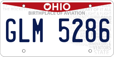 OH license plate GLM5286