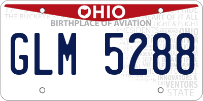 OH license plate GLM5288