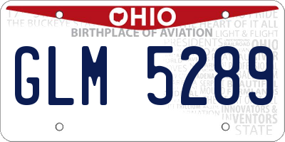 OH license plate GLM5289