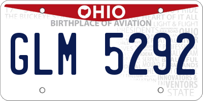 OH license plate GLM5292