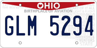 OH license plate GLM5294