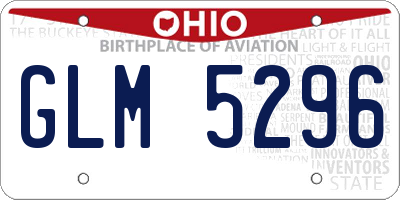 OH license plate GLM5296
