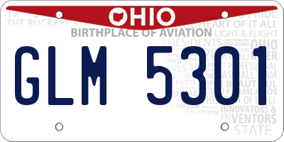 OH license plate GLM5301