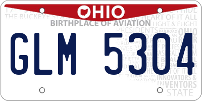 OH license plate GLM5304