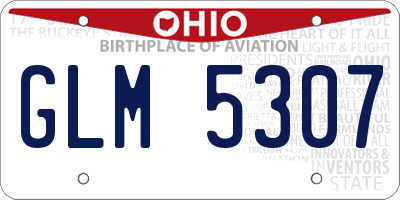 OH license plate GLM5307