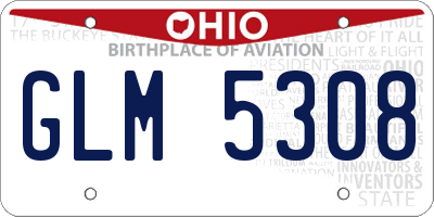 OH license plate GLM5308