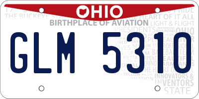 OH license plate GLM5310