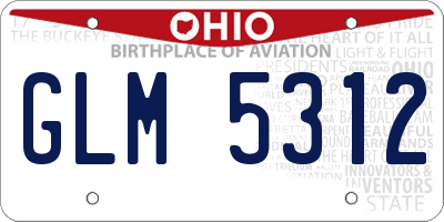 OH license plate GLM5312