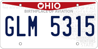 OH license plate GLM5315