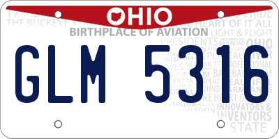 OH license plate GLM5316