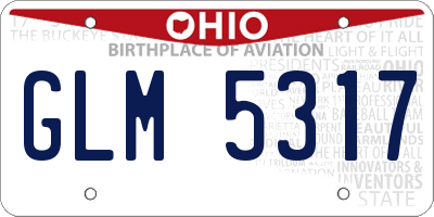 OH license plate GLM5317
