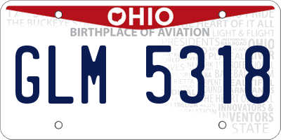 OH license plate GLM5318