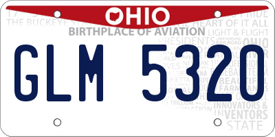 OH license plate GLM5320