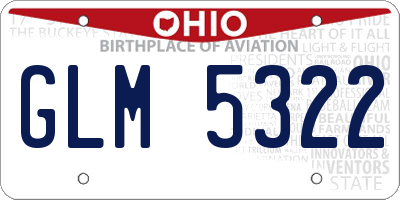 OH license plate GLM5322