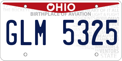 OH license plate GLM5325
