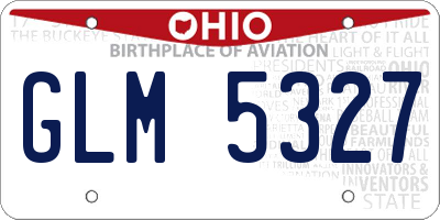 OH license plate GLM5327