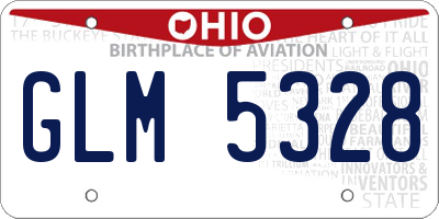 OH license plate GLM5328