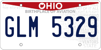 OH license plate GLM5329