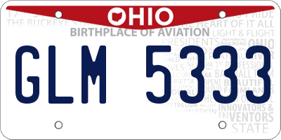OH license plate GLM5333