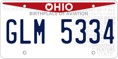 OH license plate GLM5334