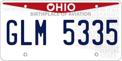 OH license plate GLM5335