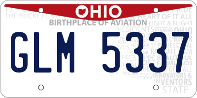 OH license plate GLM5337