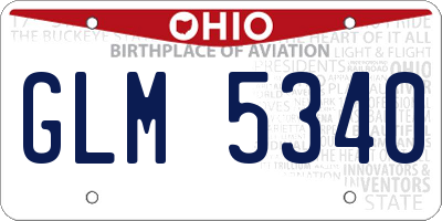 OH license plate GLM5340