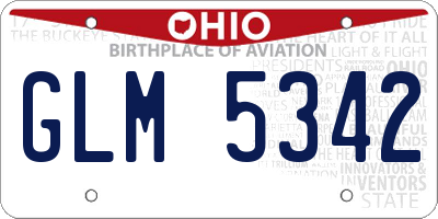 OH license plate GLM5342