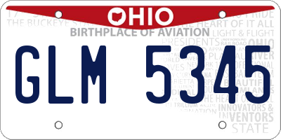 OH license plate GLM5345