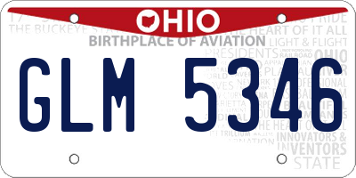 OH license plate GLM5346