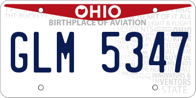OH license plate GLM5347