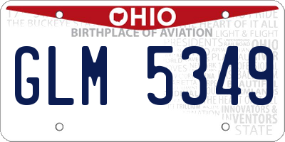 OH license plate GLM5349