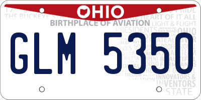 OH license plate GLM5350