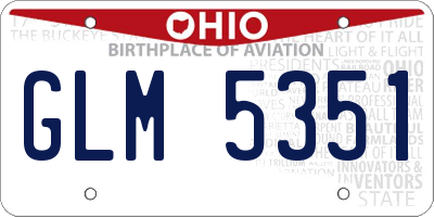 OH license plate GLM5351