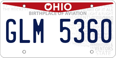 OH license plate GLM5360