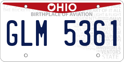 OH license plate GLM5361