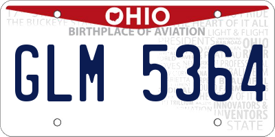 OH license plate GLM5364