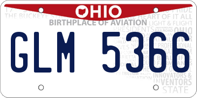 OH license plate GLM5366