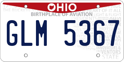OH license plate GLM5367