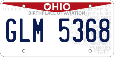 OH license plate GLM5368
