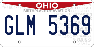 OH license plate GLM5369