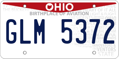 OH license plate GLM5372