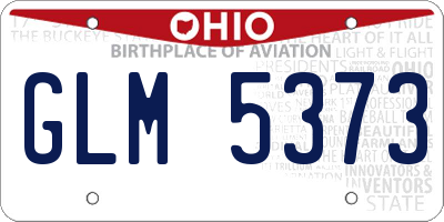 OH license plate GLM5373