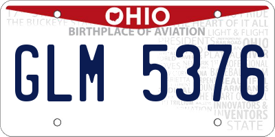 OH license plate GLM5376