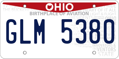 OH license plate GLM5380