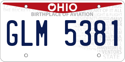 OH license plate GLM5381