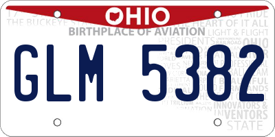 OH license plate GLM5382