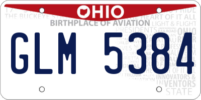 OH license plate GLM5384